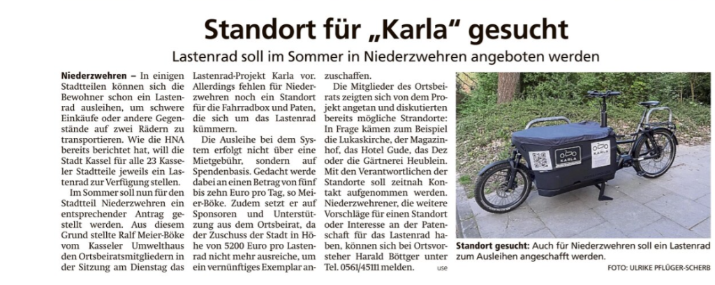 Standort für KARLA in Niederzwehren gesucht